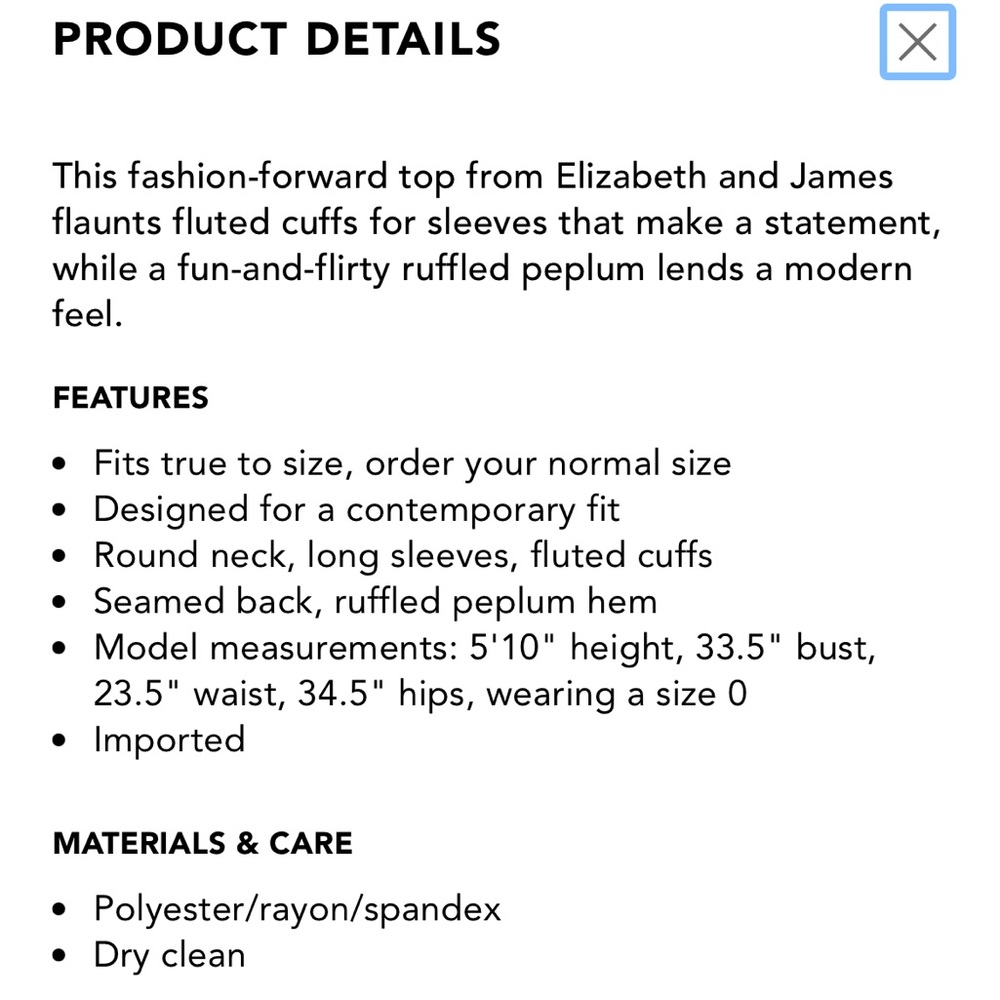 Elizabeth & James- Elegant Black Peplum Top - Picture 4 of 7
